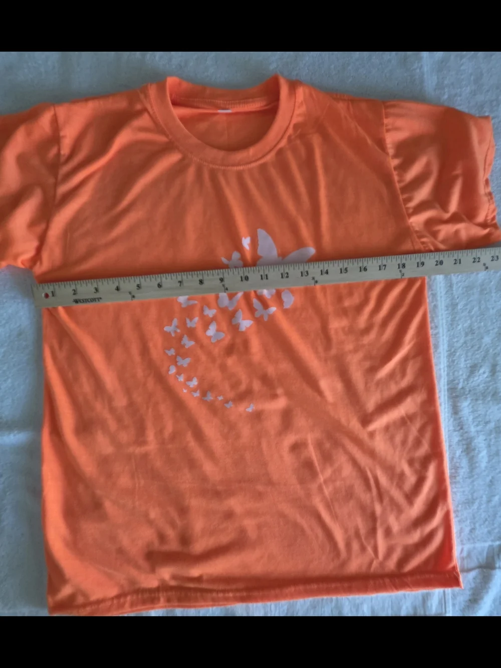 Kids Orange Butterfly Graphic Tee - Youth Casual Shirt